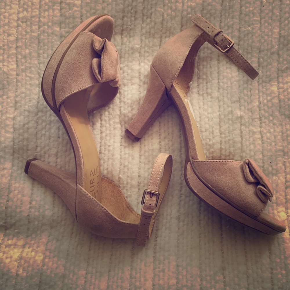 Pale Pink Suede Heels